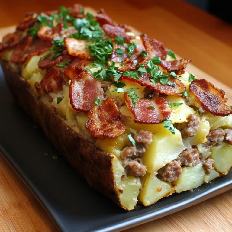 Bacon And Sausage-stuffed Potato Loaf